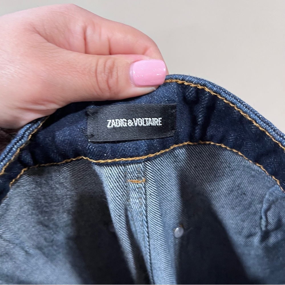 NWT Zadig & Voltaire perhaps blue denim Jeans size 24 
 wide leg women’s - Picture 12 of 14